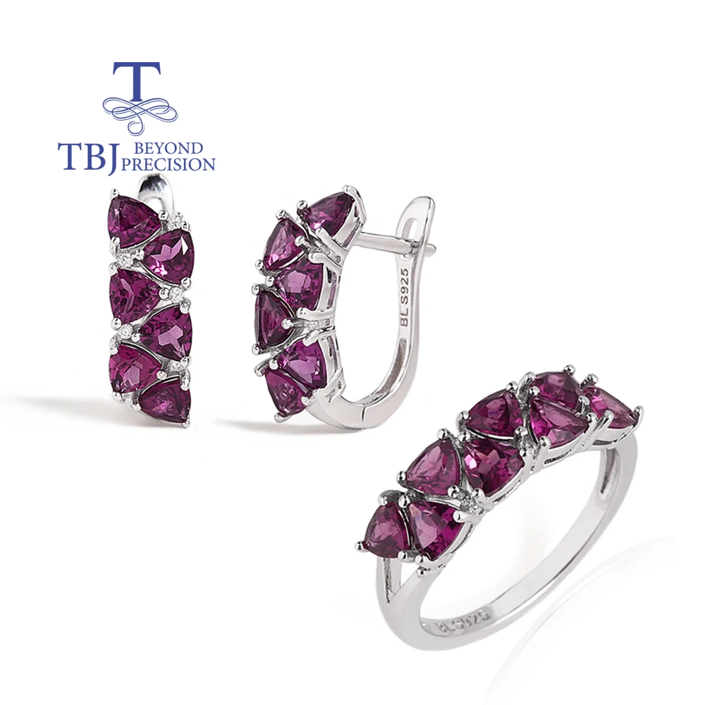 925 Sterling silver ring earrings 4.22ct natural triangle 4.0mm Rhodolite garnet fine jewelry set for women daily and party wear
925 Sterling silver ring earrings 4.22ct natural triangle 4.0mm Rhodolite garnet fine jewelry set for women daily and party wear