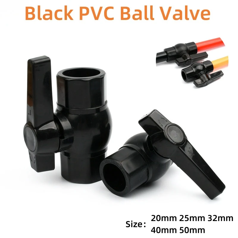 1~5PCS 20/25/32/40/50mm Black PVC Pipe Socket Ball Valve Garden Irrigation System Adapter Aquarium Fish Tank Connectors Fittings
1~5PCS 20/25/32/40/50mm Black PVC Pipe Socket Ball Valve Garden Irrigation System Adapter Aquarium Fish Tank Connectors Fittings