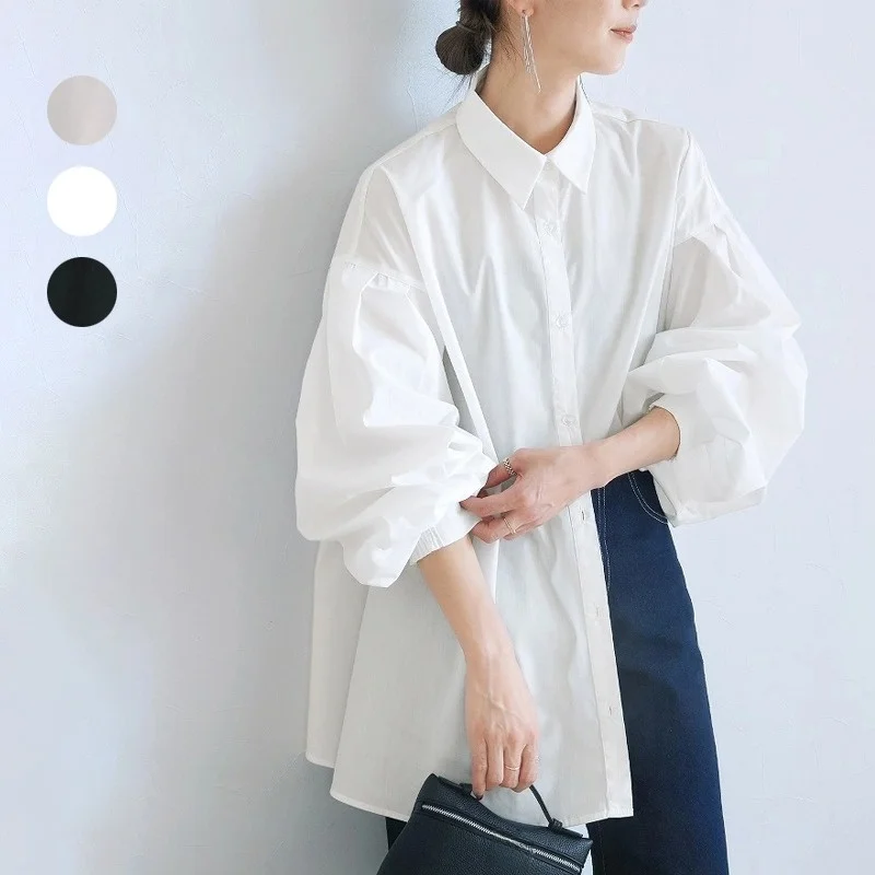 Korean Japanese Sle Lantern Sve Pure Color Women's irt Loose Fit Faionable Slimming Personali Long Sve Button up
Korean Japanese Sle Lantern Sve Pure Color Women's irt Loose Fit Faionable Slimming Personali Long Sve Button up