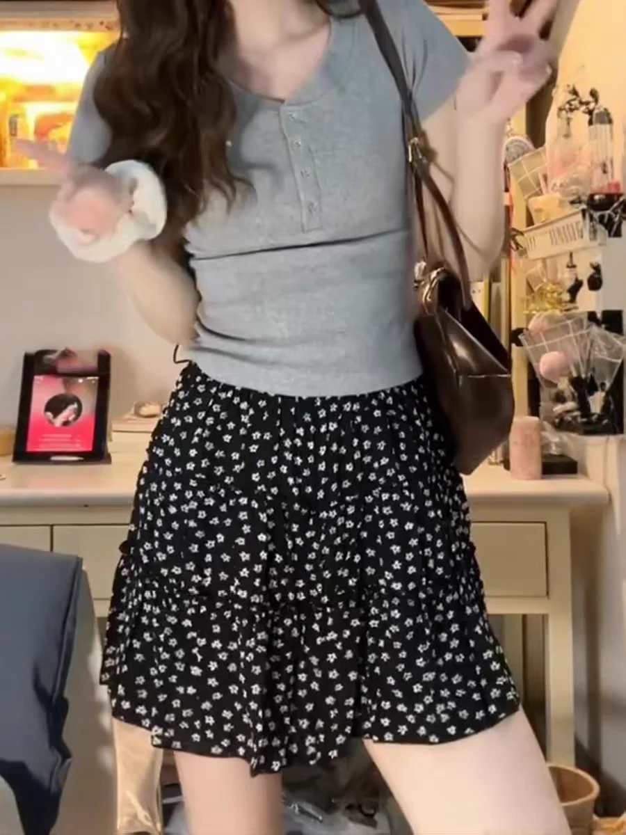 High Waist Floral A-Line Skirt Women's Korean Style Half Body Skirt Breathable Skin-Friendly Cake Skirt Summer New Arrival
High Waist Floral A-Line Skirt Women's Korean Style Half Body Skirt Breathable Skin-Friendly Cake Skirt Summer New Arrival