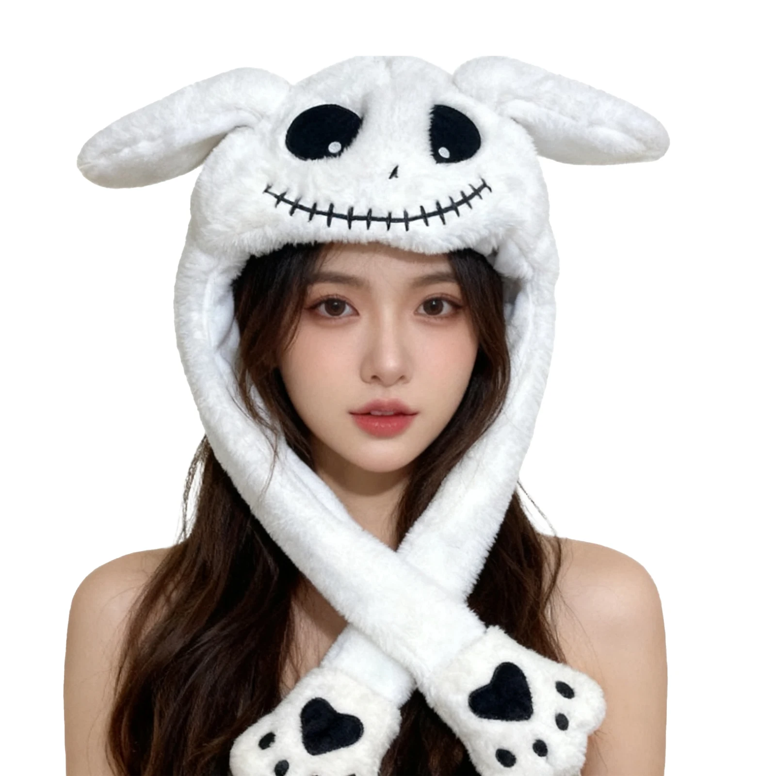 Jack Skeleton Bunny Hat Glowing Plush Ear Moving Jumping Hat Ears Popping Up When Pressing The Paws Halloween Cosplay Hats 
Jack Skeleton Bunny Hat Glowing Plush Ear Moving Jumping Hat Ears Popping Up When Pressing The Paws Halloween Cosplay Hats