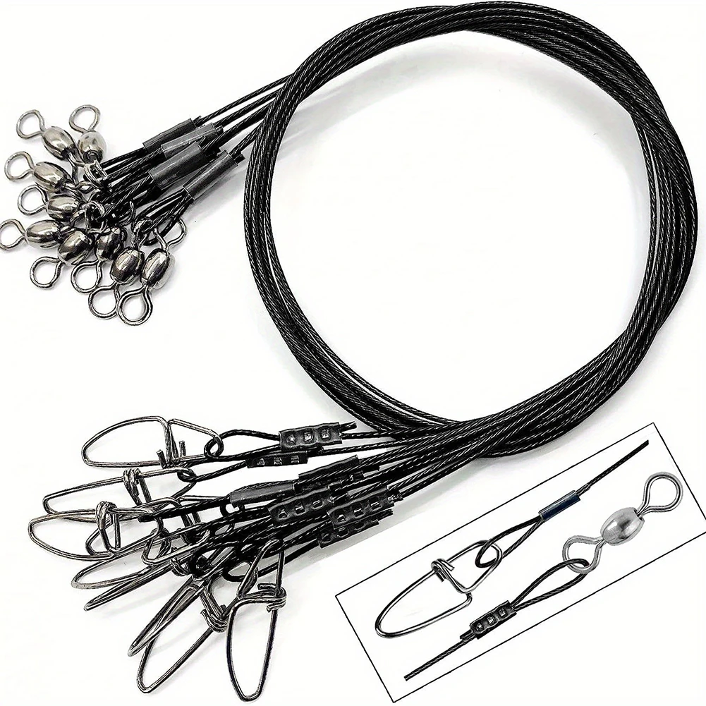 20Pcs Steel Fishing Wire 125lb Heavy Duty Saltwater Fish Leader With Swivel And Snap Fishing Wire Fishing Tools
20Pcs Steel Fishing Wire 125lb Heavy Duty Saltwater Fish Leader With Swivel And Snap Fishing Wire Fishing Tools