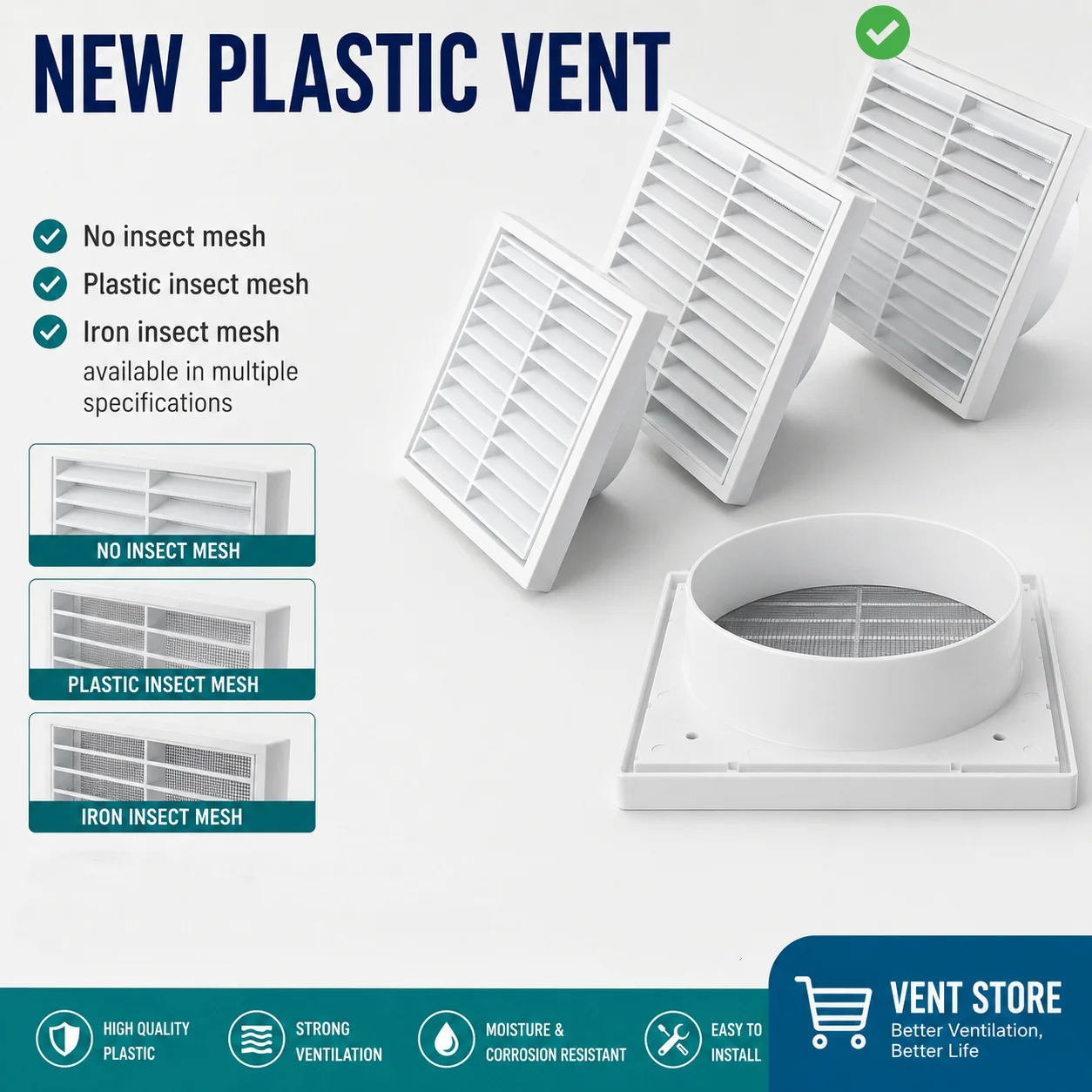 150mm White Wall Vent Cover Tumble Dryer Exhaust Cover with Filter for Exterior Walls and Home Ventilation Systems
150mm White Wall Vent Cover Tumble Dryer Exhaust Cover with Filter for Exterior Walls and Home Ventilation Systems