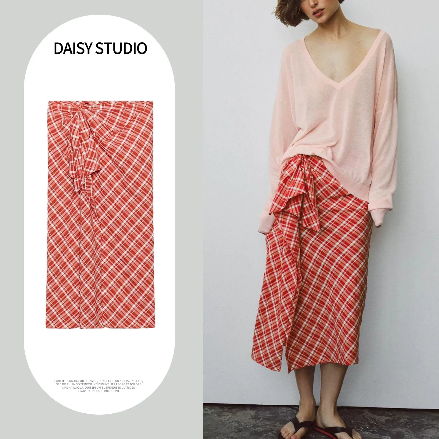 Summer New Women's Casual Style Pleated Decoration Straight Tube Plaid Midi Skirt Standard Fit Polyester Fiber mid Waist
Summer New Women's Casual Style Pleated Decoration Straight Tube Plaid Midi Skirt Standard Fit Polyester Fiber mid Waist