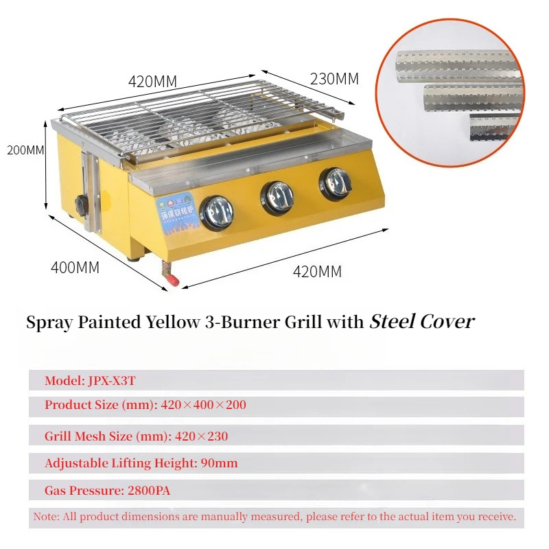 Stainless Steel Gas Grill Dual Fuel LPG & Natural Gas BBQ Griller Outdoor Barbecue Cooker for Skewers Fish Meat
Stainless Steel Gas Grill Dual Fuel LPG & Natural Gas BBQ Griller Outdoor Barbecue Cooker for Skewers Fish Meat