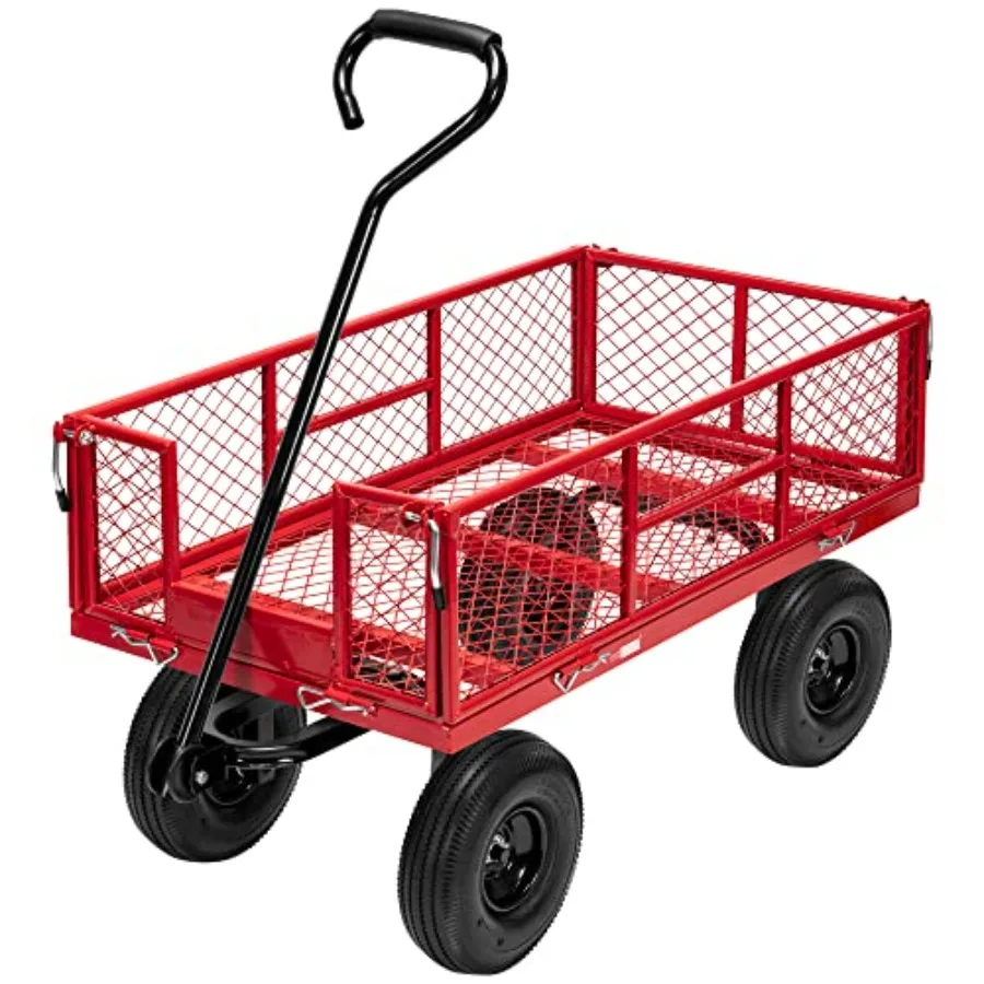 Garden utility wagon with heavy-duty mesh steel construction, black finish, 880 lbs capacity, folding design, removable sides,
Garden utility wagon with heavy-duty mesh steel construction, black finish, 880 lbs capacity, folding design, removable sides,