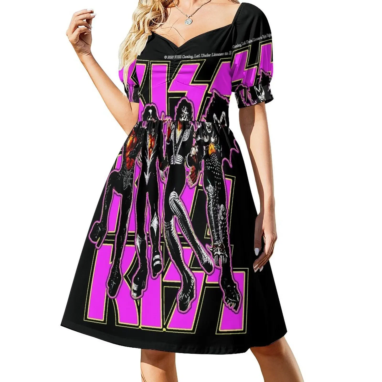 Classic Rock Vintage Kiss Destroyer Purple Short-Sleeved Dress evening dresses ladies women's evening dress 2025
Classic Rock Vintage Kiss Destroyer Purple Short-Sleeved Dress evening dresses ladies women's evening dress 2025