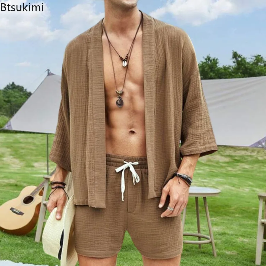 Summer Fashion New Men's Clothing Two Piece Sets Vintage Casual Cardigans and Shorts Male Solid Loose Leisure Vacation Outfits
Summer Fashion New Men's Clothing Two Piece Sets Vintage Casual Cardigans and Shorts Male Solid Loose Leisure Vacation Outfits