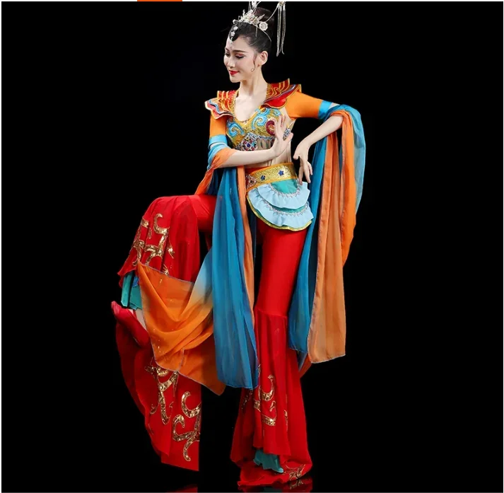 Chinese Classical Dance Performance Costume, Female Pipa Dance Costume, Dunhuang Flying Hanfu
Chinese Classical Dance Performance Costume, Female Pipa Dance Costume, Dunhuang Flying Hanfu