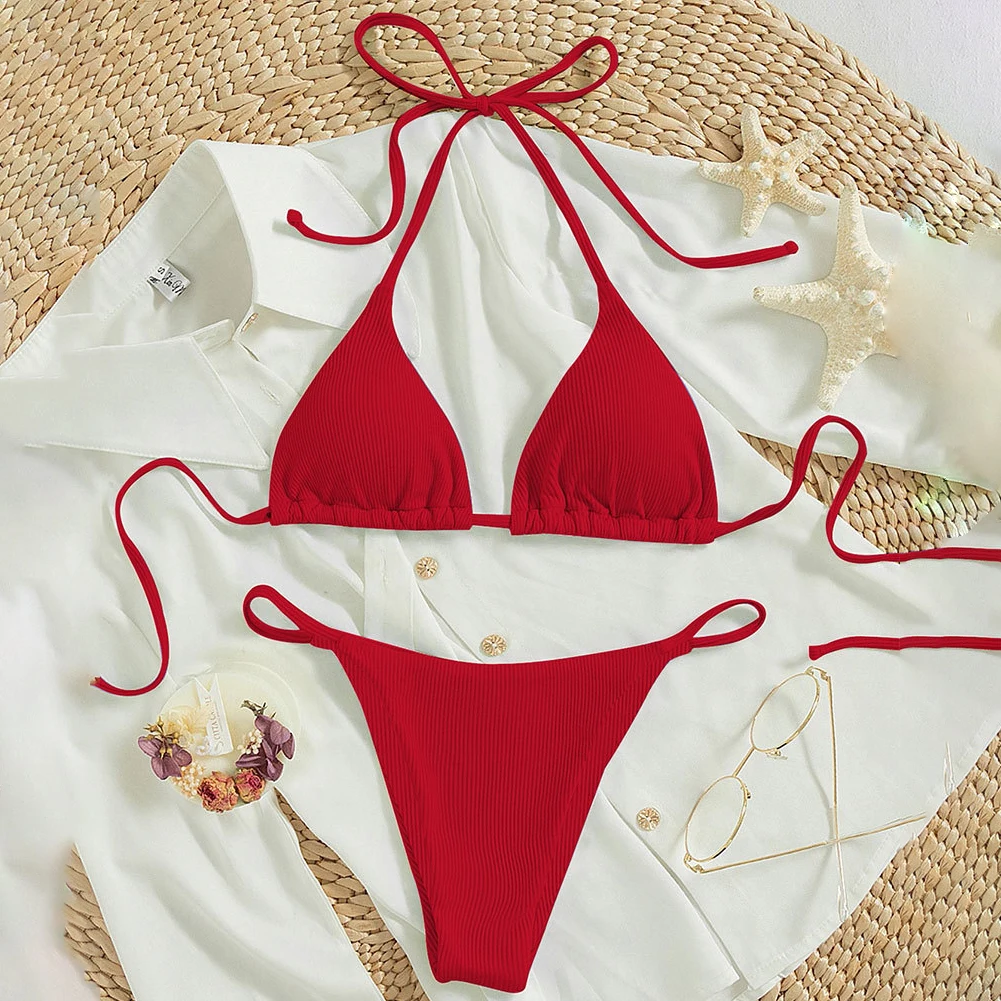 Womens New Bikini Swimsuit Set Lounge Sexy High Waist String Beach Women's Swimsuit 2025 Solid Color Breathable Woman Clothing
Womens New Bikini Swimsuit Set Lounge Sexy High Waist String Beach Women's Swimsuit 2025 Solid Color Breathable Woman Clothing