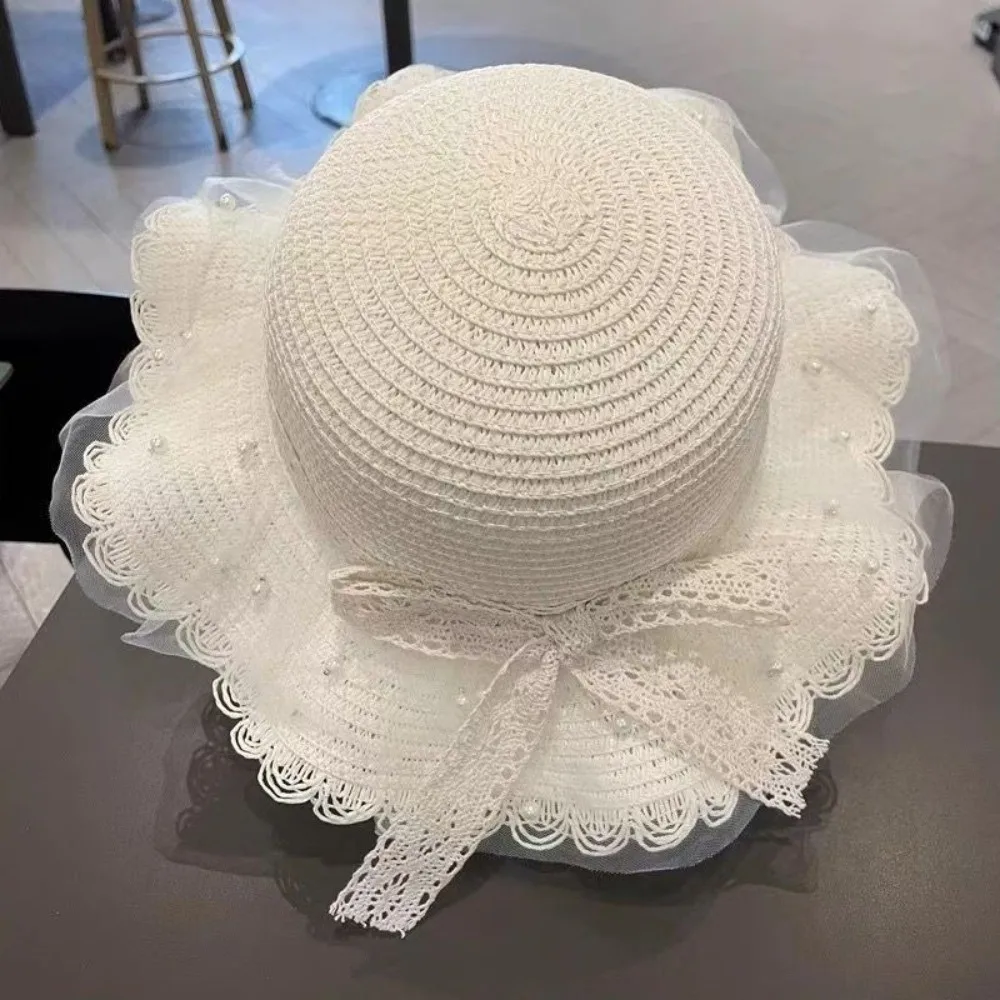 New Pearl Summer Children Beach Hats Sun Protection Lace Wide Brim Straw Cap Sunscreen Tools Holiday Travel Beach Bags
New Pearl Summer Children Beach Hats Sun Protection Lace Wide Brim Straw Cap Sunscreen Tools Holiday Travel Beach Bags
