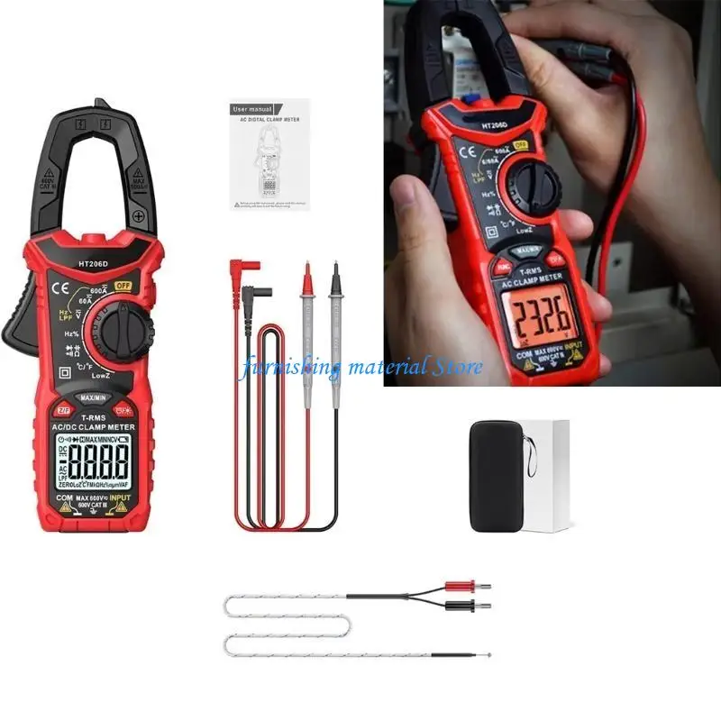 Y5GD HT206D Digital Clamp Meter Multimeter for Electrical Testing and Troubleshooting
Y5GD HT206D Digital Clamp Meter Multimeter for Electrical Testing and Troubleshooting
