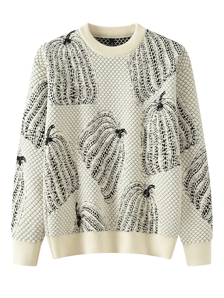 Soft 100% Merino Wool Pullover For Men O-Neck Pumpkin Print Long Sleeves Knit Autumn Winter Sweater Leisure Clothing
Soft 100% Merino Wool Pullover For Men O-Neck Pumpkin Print Long Sleeves Knit Autumn Winter Sweater Leisure Clothing