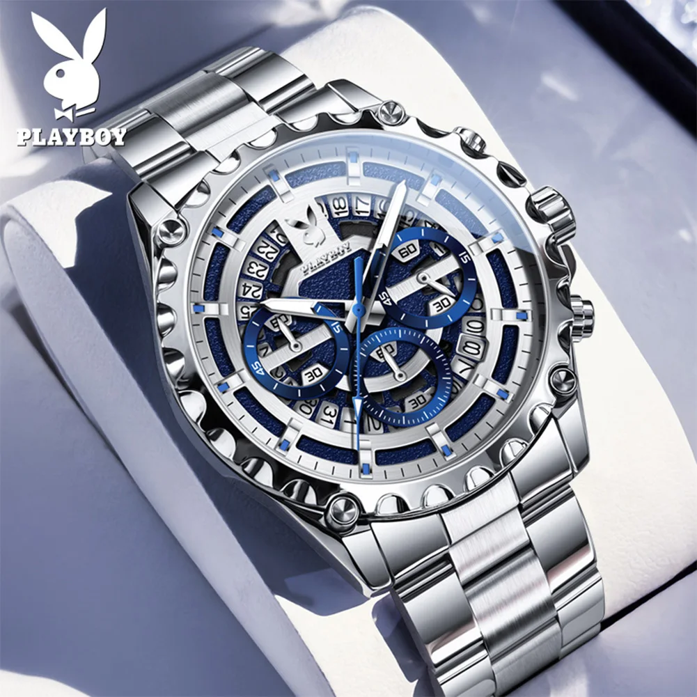 PLAYBOY Men's Watches New Original Multifunction Quartz Wristwatch Waterproof Luminous Simple Elegant Luxury Brand Watch for Man
PLAYBOY Men's Watches New Original Multifunction Quartz Wristwatch Waterproof Luminous Simple Elegant Luxury Brand Watch for Man