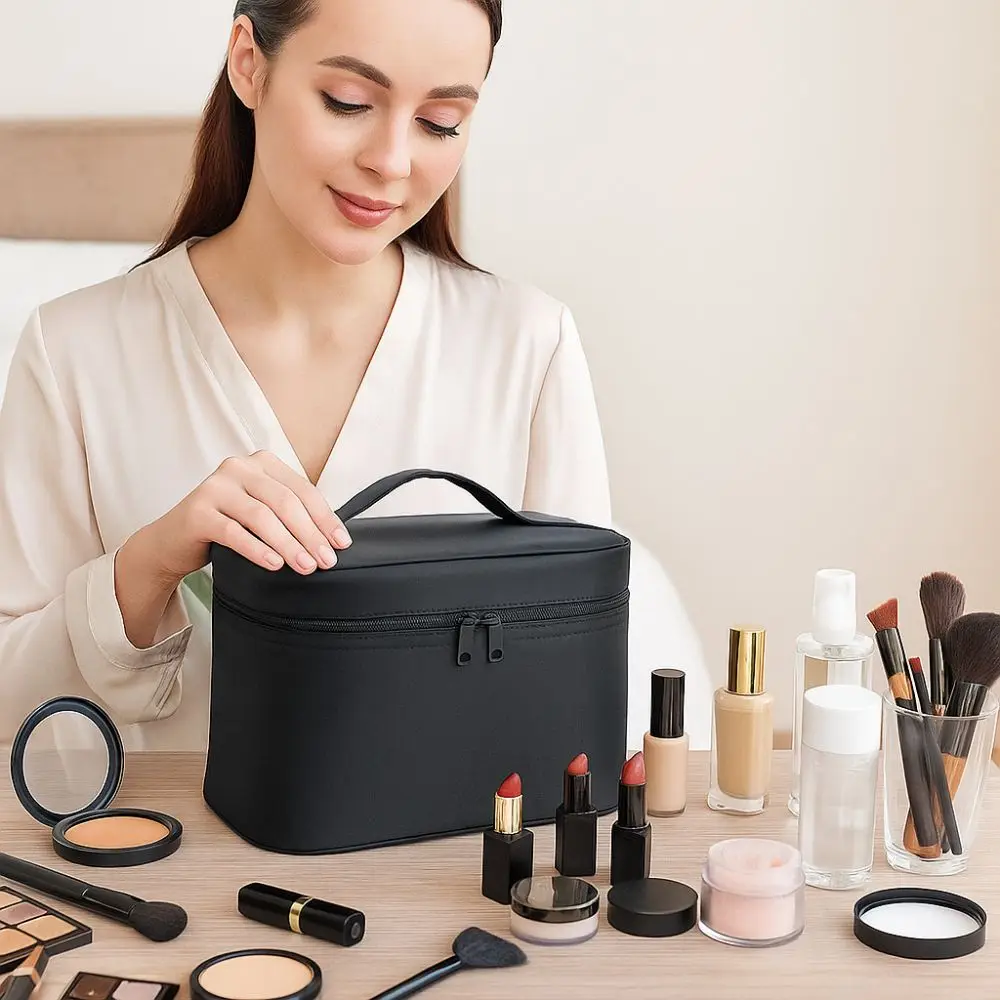 Japanese Style Women's Makeup Bag Handheld Large Capacity Washing Storage Bag Black Double Zipper Men's Toiletry Bag Travel
Japanese Style Women's Makeup Bag Handheld Large Capacity Washing Storage Bag Black Double Zipper Men's Toiletry Bag Travel