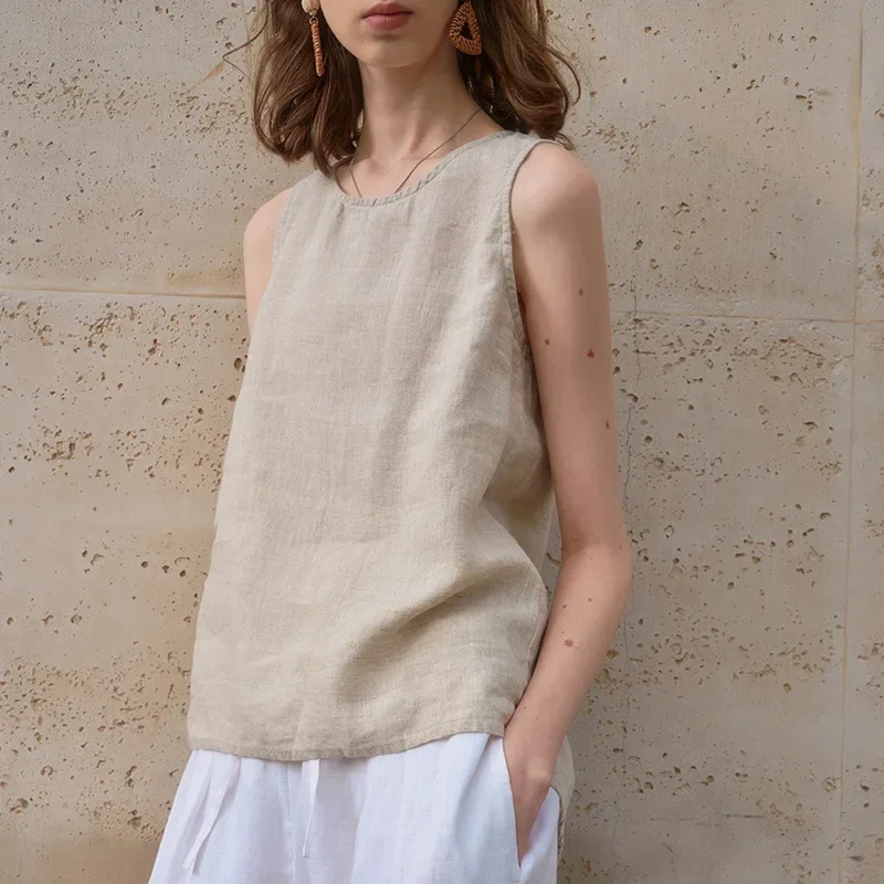 Pure Linen Sleeveless Vest For Women Xia Lao Qian Style Interior Top Niche Design Round Neck Cotton Linen Vest
Pure Linen Sleeveless Vest For Women Xia Lao Qian Style Interior Top Niche Design Round Neck Cotton Linen Vest