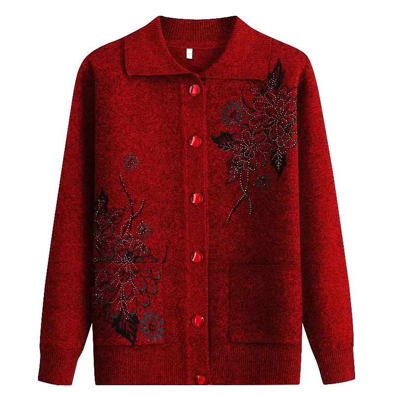 Knitted Sweater Grandma's Autumn And Winter Coat Mother's Sweater Warm Clothes For Middle-Aged And Elderly People E6770
Knitted Sweater Grandma's Autumn And Winter Coat Mother's Sweater Warm Clothes For Middle-Aged And Elderly People E6770