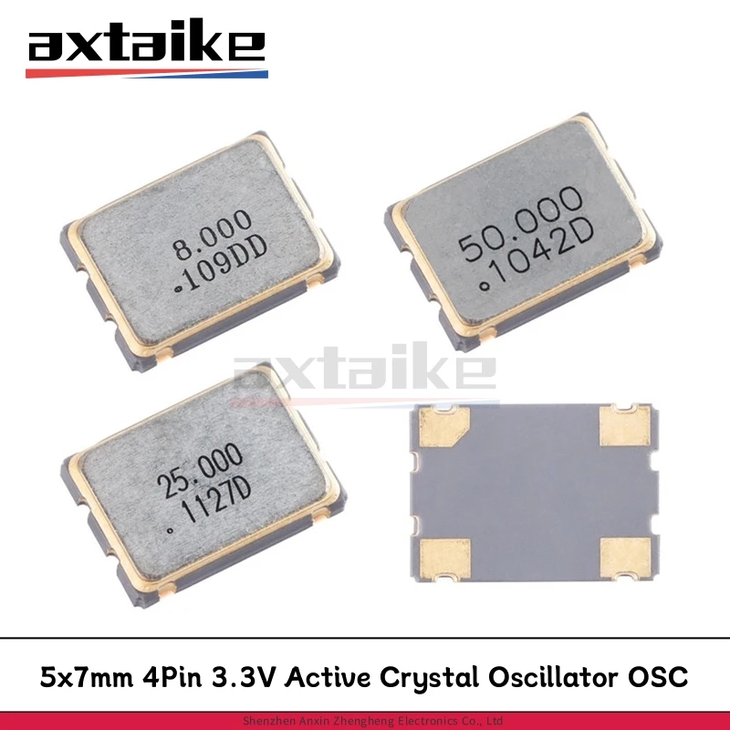 5PCS 5*7mm 3.3V 4M 6M 8M 10M 11.0592 12.000 16M 20M 24M 25M 48MHZ 100MHZ 22.1184MHZ SMD 7050 Active Crystal Oscillator OSC 4Pin
5PCS 5*7mm 3.3V 4M 6M 8M 10M 11.0592 12.000 16M 20M 24M 25M 48MHZ 100MHZ 22.1184MHZ SMD 7050 Active Crystal Oscillator OSC 4Pin