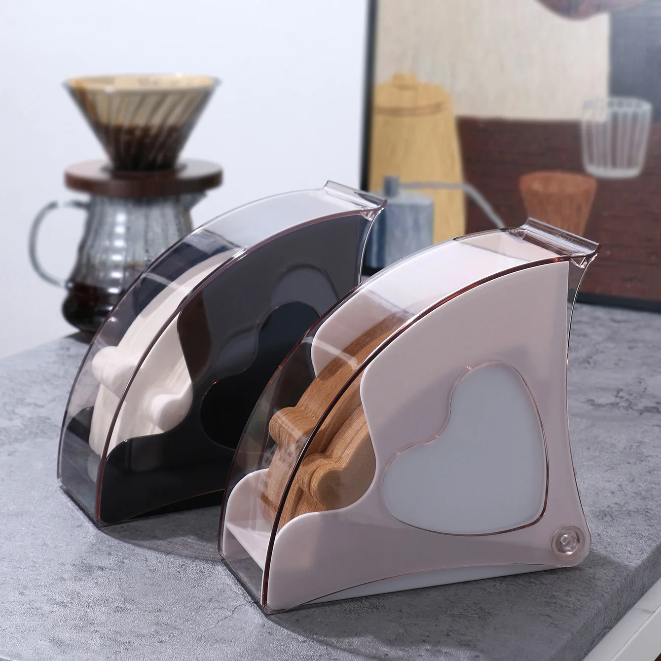 Коробка-органайзер для кофейных фильтров с акриловой крышкой для конусных фильтров, инструменты для бариста
Коробка-органайзер для кофейных фильтров с акриловой крышкой для конусных фильтров, инструменты для бариста