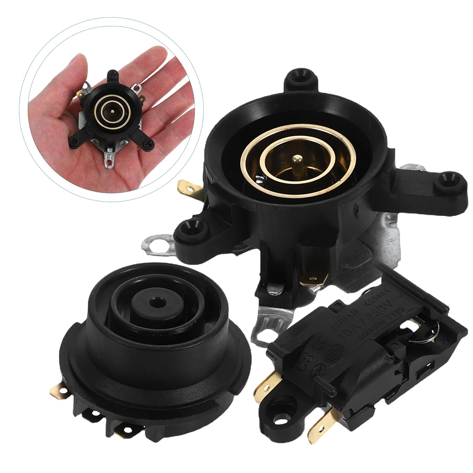 Electric Kettle Thermostat Coupler Switch Black High Efficiency Heating Safety Design Kitchen Supplies Conductivity Replacement
Electric Kettle Thermostat Coupler Switch Black High Efficiency Heating Safety Design Kitchen Supplies Conductivity Replacement