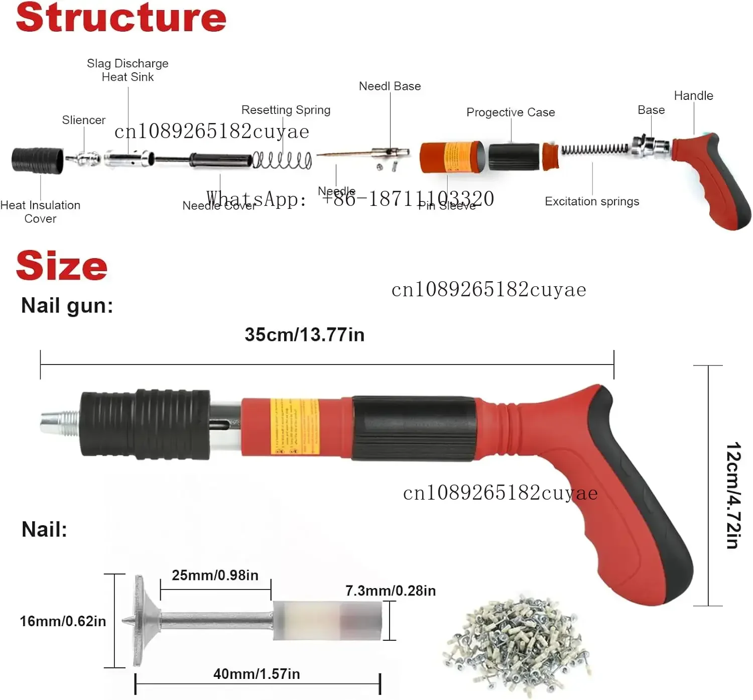 Manual Nail Gun Portable Steel Rivet Tool 5 Speed Adjustable Air Nailer Concrete Wall Anchor Line Slotting Cell Faster Tool
Manual Nail Gun Portable Steel Rivet Tool 5 Speed Adjustable Air Nailer Concrete Wall Anchor Line Slotting Cell Faster Tool