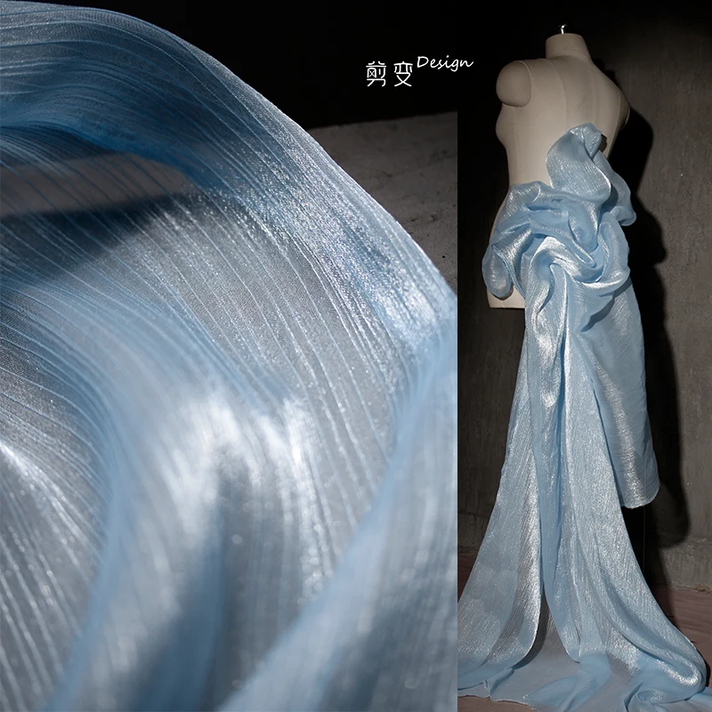Flowing Water Ripple Pleated Glitter Mesh Striped Hanfu Dress Curtain Clothing Designer Fabric
Flowing Water Ripple Pleated Glitter Mesh Striped Hanfu Dress Curtain Clothing Designer Fabric