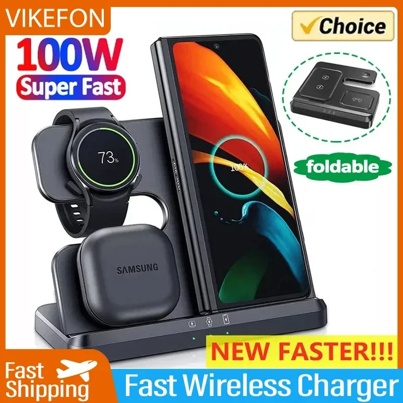 VIKEFON 3 in 1 Wireless Charger Stand Fast Charging Dock Station For Samsung S22 S21 S20 Note Galaxy Watch 5/4 Active 2/1 Buds
VIKEFON 3 in 1 Wireless Charger Stand Fast Charging Dock Station For Samsung S22 S21 S20 Note Galaxy Watch 5/4 Active 2/1 Buds