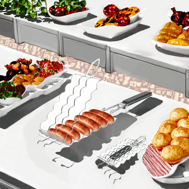 Hot Dog BBQ Basket Clip Brush BBQ Cleaner 6 Pieces Stainless Steel Sausage Clip Removable Heat Resistant Wood Multifunctional
Hot Dog BBQ Basket Clip Brush BBQ Cleaner 6 Pieces Stainless Steel Sausage Clip Removable Heat Resistant Wood Multifunctional