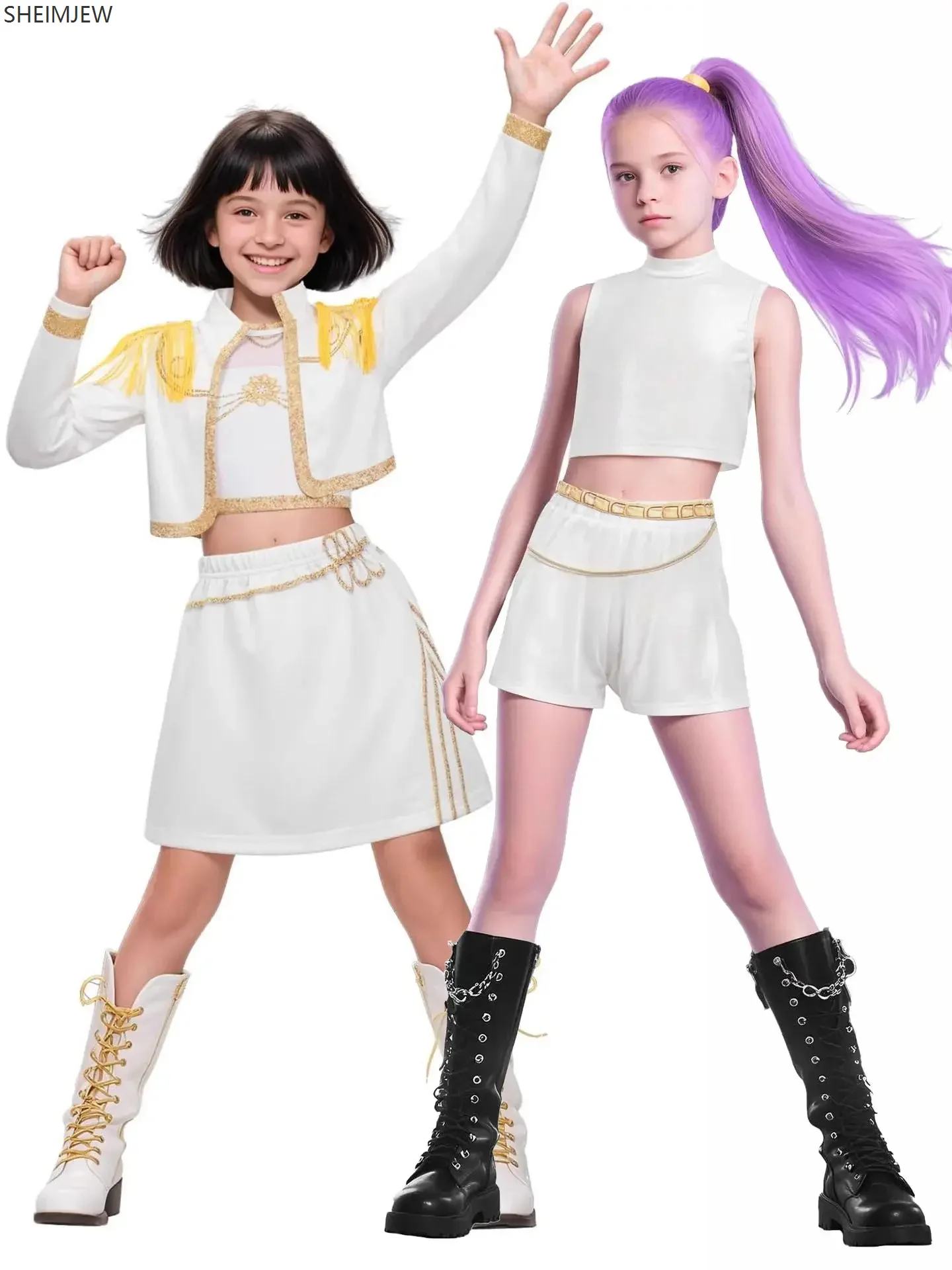 Children's Girls Korean Wave Devil Hunter Mira Rumi Zoey Cosplay Costume Kpop Uniform Halloween Party Stage 3d Printed Dress Up
Children's Girls Korean Wave Devil Hunter Mira Rumi Zoey Cosplay Costume Kpop Uniform Halloween Party Stage 3d Printed Dress Up