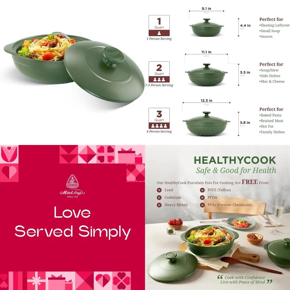 Фарфоровая жаровня (голландская печь) на 2 кварты с крышкой — нетоксичная, безопасна для газовых и инфракрасных плит, выдерживает температуру до 482°C. ° F, Идеально подходит для приготовления пищи
Фарфоровая жаровня (голландская печь) на 2 кварты с крышкой — нетоксичная, безопасна для газовых и инфракрасных плит, выдерживает температуру до 482°C. ° F, Идеально подходит для приготовления пищи