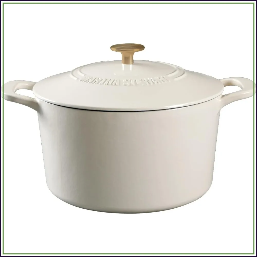 7-Quart Enamel Cast Iron Dutch Oven – Linen White & Gold – Heavy-Duty for Slow Cooking, Braising & Baking
7-Quart Enamel Cast Iron Dutch Oven – Linen White & Gold – Heavy-Duty for Slow Cooking, Braising & Baking