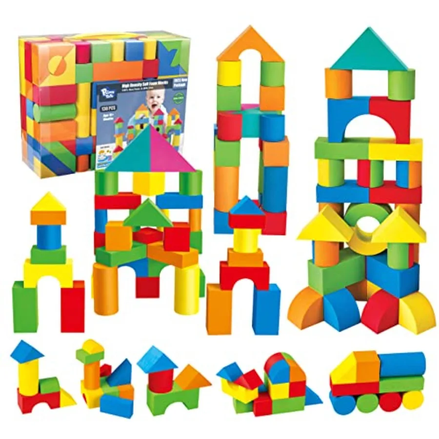Foam Blocks for Toddlers, 138 Pieces EVA Soft Stacking Building Blocks Toy Set, Early Learning Construction Toys and Gifts for,
Foam Blocks for Toddlers, 138 Pieces EVA Soft Stacking Building Blocks Toy Set, Early Learning Construction Toys and Gifts for,