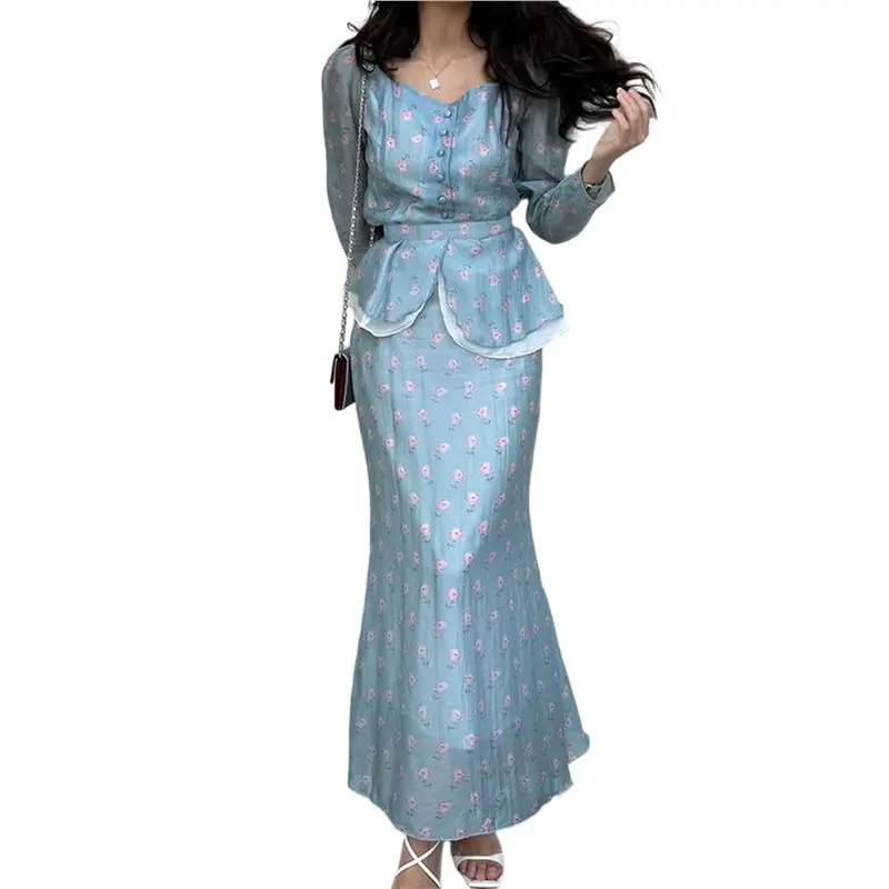 CYL-Women 2 Piece Outfits Dressy Casual Long Sleeve Crop Top Maxi Wrap Skirts Matching Sets
CYL-Women 2 Piece Outfits Dressy Casual Long Sleeve Crop Top Maxi Wrap Skirts Matching Sets