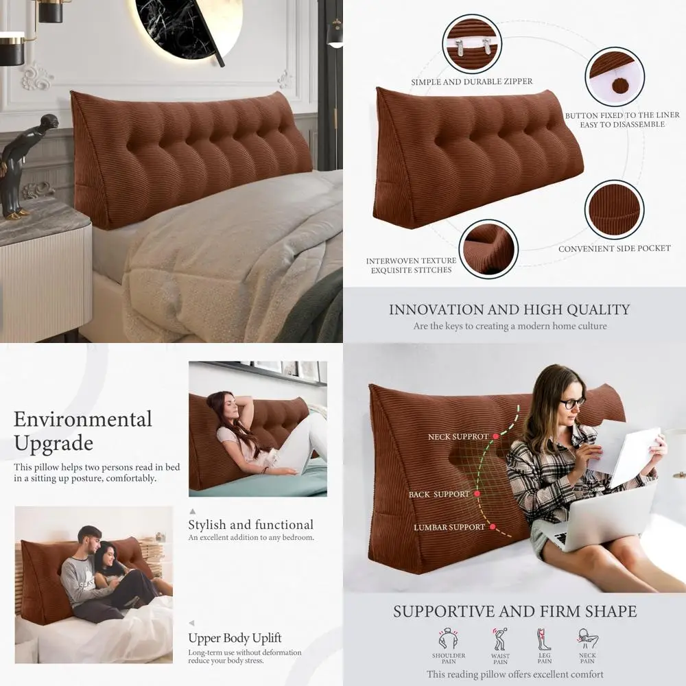 Подушка-подушка King Size — полностью мягкая, толстая поддержка изголовья, мягкая, но прочная, большая треугольная подушка на клине для кровати
Подушка-подушка King Size — полностью мягкая, толстая поддержка изголовья, мягкая, но прочная, большая треугольная подушка на клине для кровати