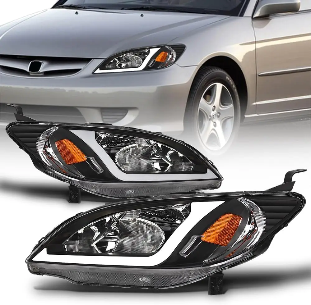 Sulinso совместим с Honda Civic 2004-2005 годов 4-дверным седан/2-дверным купе DRL светодиодными полосами фар с сигналом янтарного цвета - черный
Sulinso совместим с Honda Civic 2004-2005 годов 4-дверным седан/2-дверным купе DRL светодиодными полосами фар с сигналом янтарного цвета - черный