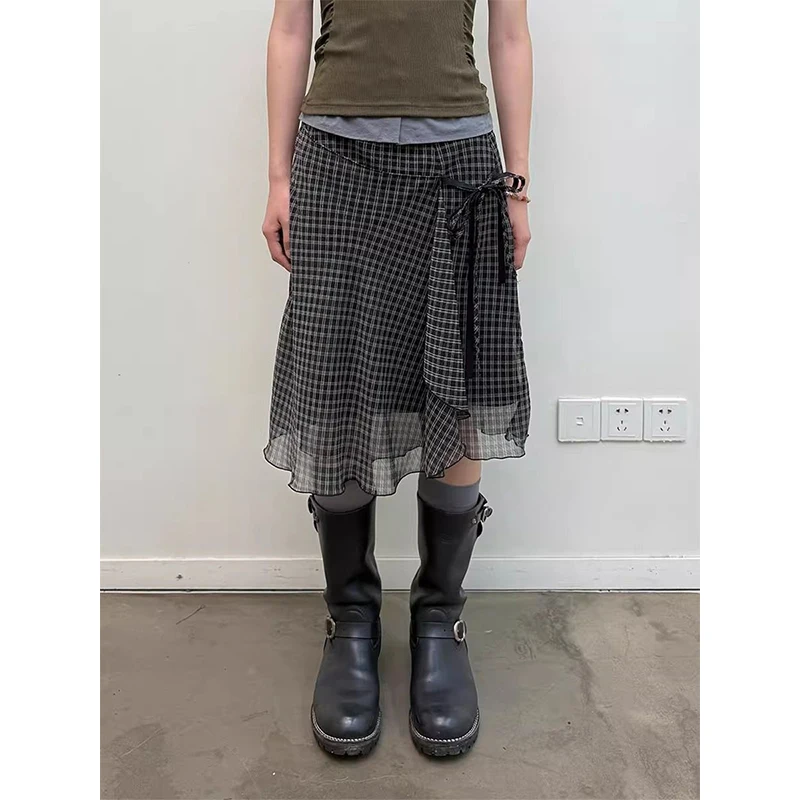 Винтажная клетчатая мини-юбка для женщин в японском стиле Харадзюку, асимметричная, летняя, в стиле Y2K, гранж, уличная мода, с дизайном в стиле бандаж, А-силуэт, фалдас
Винтажная клетчатая мини-юбка для женщин в японском стиле Харадзюку, асимметричная, летняя, в стиле Y2K, гранж, уличная мода, с дизайном в стиле бандаж, А-силуэт, фалдас