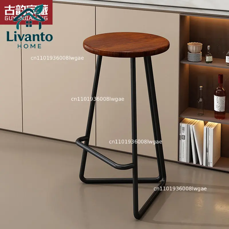 Nordic home designer bar high cafe bar solid wood sitting surface bar chair wrought iron island table round stool
Nordic home designer bar high cafe bar solid wood sitting surface bar chair wrought iron island table round stool