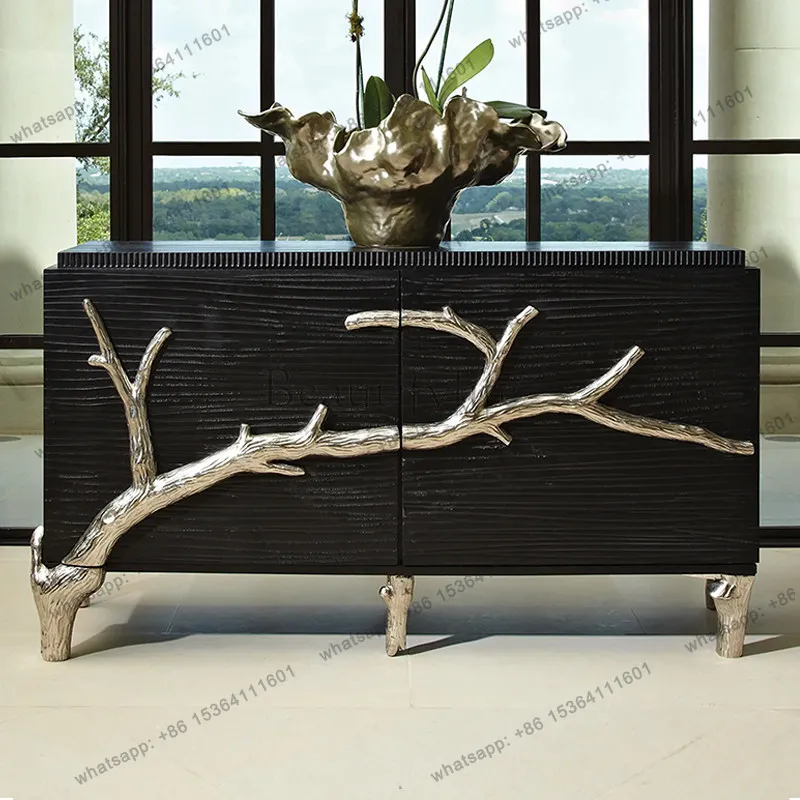 American light luxury solid wood dining side cabinet, living room against the wall storage locker
American light luxury solid wood dining side cabinet, living room against the wall storage locker