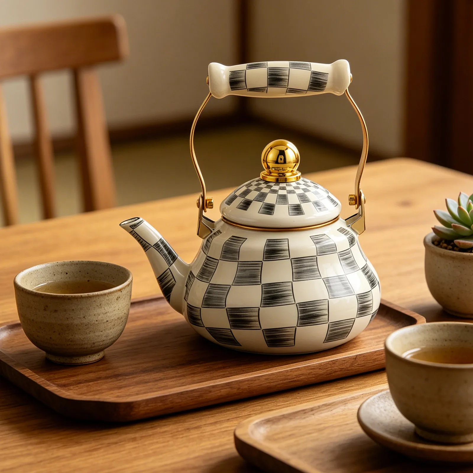Checkered Tea Kettle Vintage Enamel Stove Teapot Gold Tone Handle Retro Stove Top Tea Pot Decorative Kitchen Boiling
Checkered Tea Kettle Vintage Enamel Stove Teapot Gold Tone Handle Retro Stove Top Tea Pot Decorative Kitchen Boiling