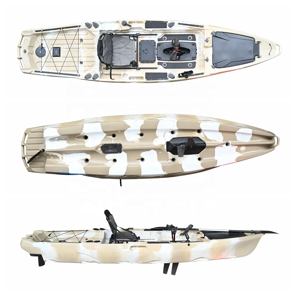 Hot Selling 13ft Stability Single Person PE Kayak with Pedal Drive and Motor for Rowing Boats in Lakes and Rivers
Hot Selling 13ft Stability Single Person PE Kayak with Pedal Drive and Motor for Rowing Boats in Lakes and Rivers
