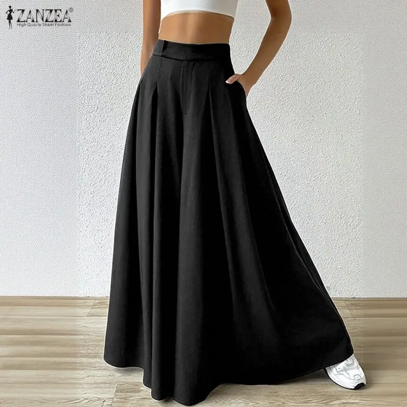 ZANZEA Women's Elegant Wide-Leg Pants Elastic Back Waist Inverted Pleats Loose Trousers Casual Commute Solid Color Pantalones
ZANZEA Women's Elegant Wide-Leg Pants Elastic Back Waist Inverted Pleats Loose Trousers Casual Commute Solid Color Pantalones