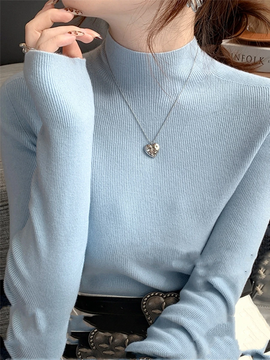 Women Fashion Stretch Tops Autumn Winter 2025 New Turtleneck Sweater Women Knitted Pullovers Long Sleeve Bottoming Solid Sweater
Women Fashion Stretch Tops Autumn Winter 2025 New Turtleneck Sweater Women Knitted Pullovers Long Sleeve Bottoming Solid Sweater