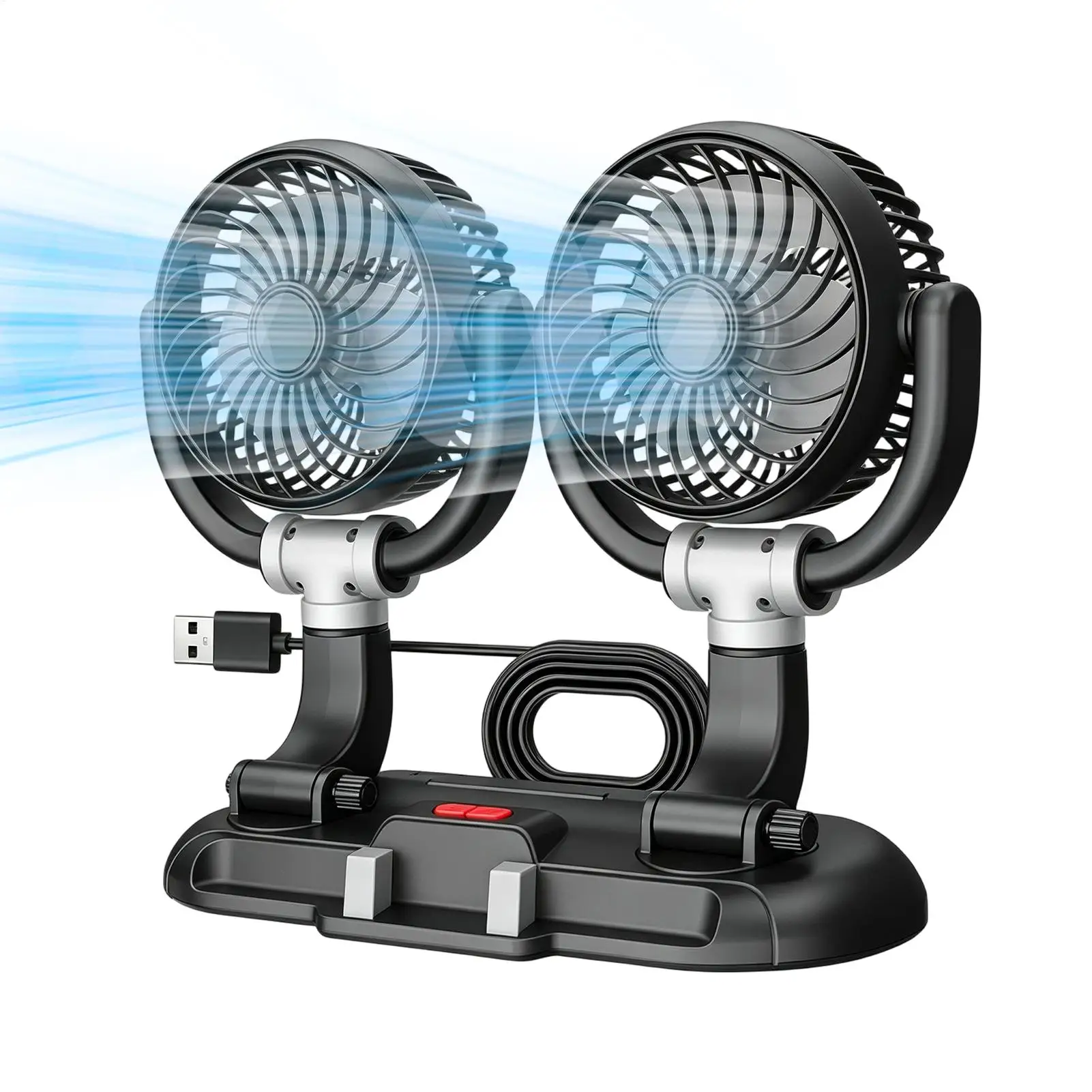 USB Fan For Car Quiet Powerful Portable Double Head 3-Speed Strong Airflow Desk Fan For Automobile Outdoors Vehicle Travel Road
USB Fan For Car Quiet Powerful Portable Double Head 3-Speed Strong Airflow Desk Fan For Automobile Outdoors Vehicle Travel Road