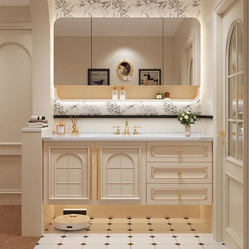 Luxury Modern Bathroom Cabinet Integrated Drawer Storage Vanity Bathroom Cabinet Mirror Aesthetic Archivadores Home Furniture
Luxury Modern Bathroom Cabinet Integrated Drawer Storage Vanity Bathroom Cabinet Mirror Aesthetic Archivadores Home Furniture
