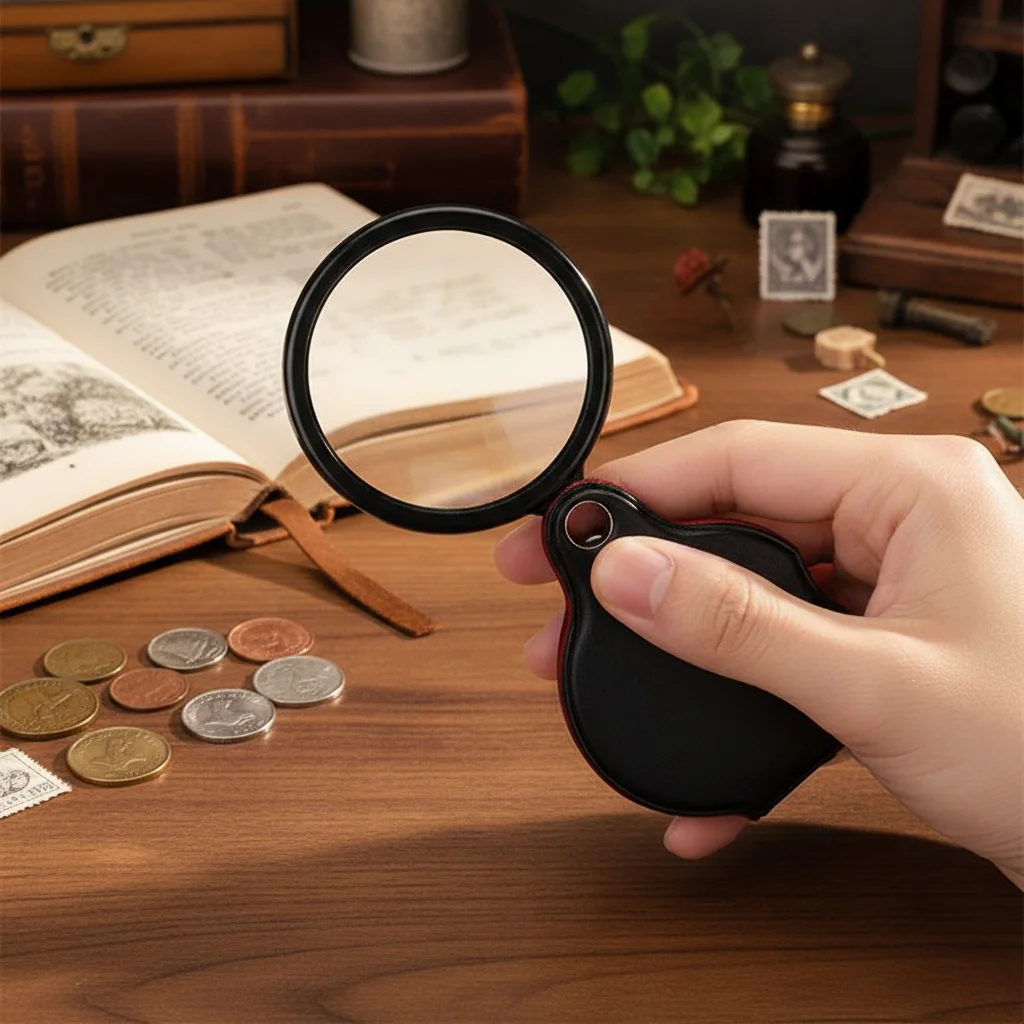 Small Magnifying Glass 8X Pocket Magnifier Folding Mini Magnifier with Rotating Protective Holster for Reading and Details
Small Magnifying Glass 8X Pocket Magnifier Folding Mini Magnifier with Rotating Protective Holster for Reading and Details