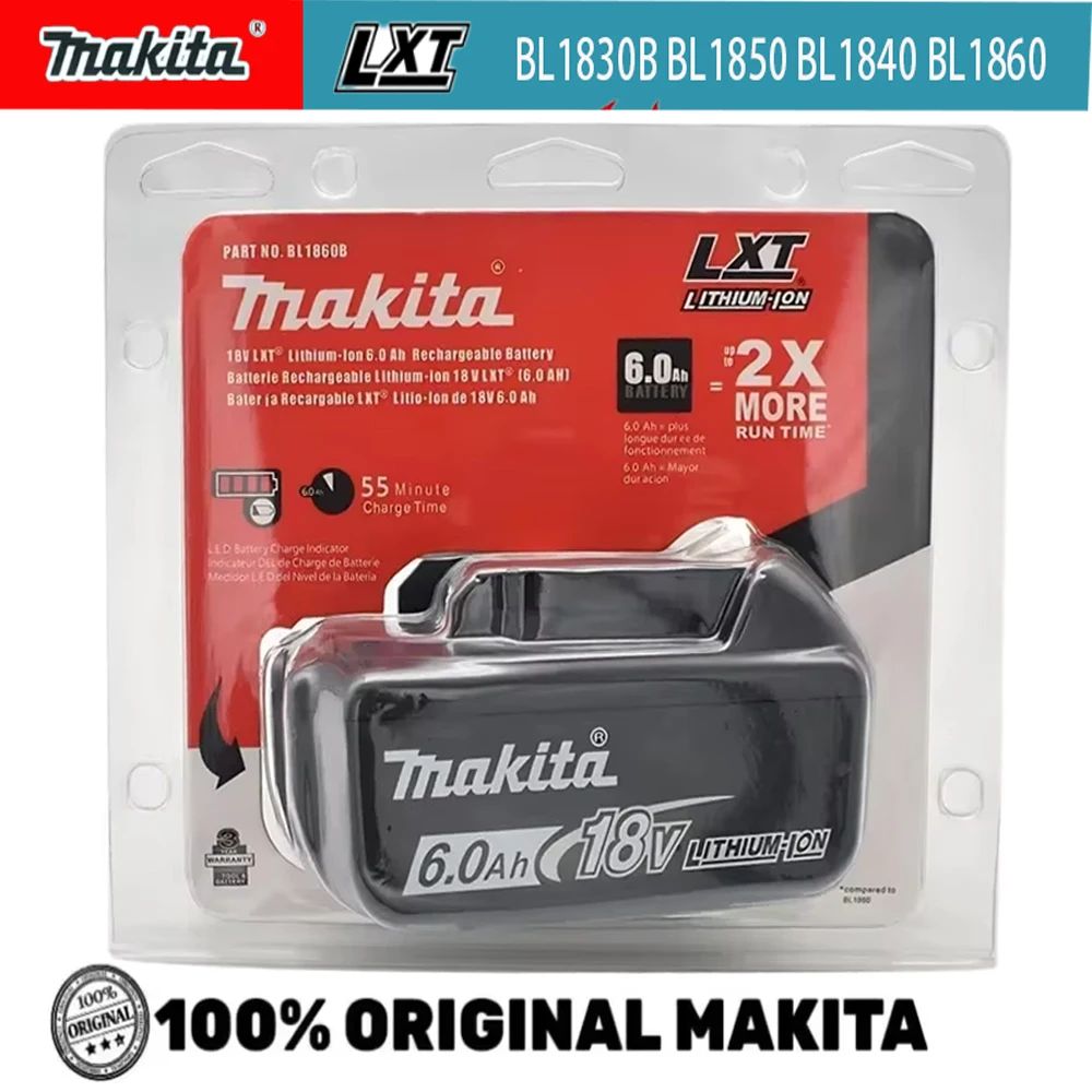 NEW original Makita 18V 6.0Ah battery, for Makita power tool BL1840 BL1830 BL1830B BL1850 BL1850B original rechargeable battery
NEW original Makita 18V 6.0Ah battery, for Makita power tool BL1840 BL1830 BL1830B BL1850 BL1850B original rechargeable battery