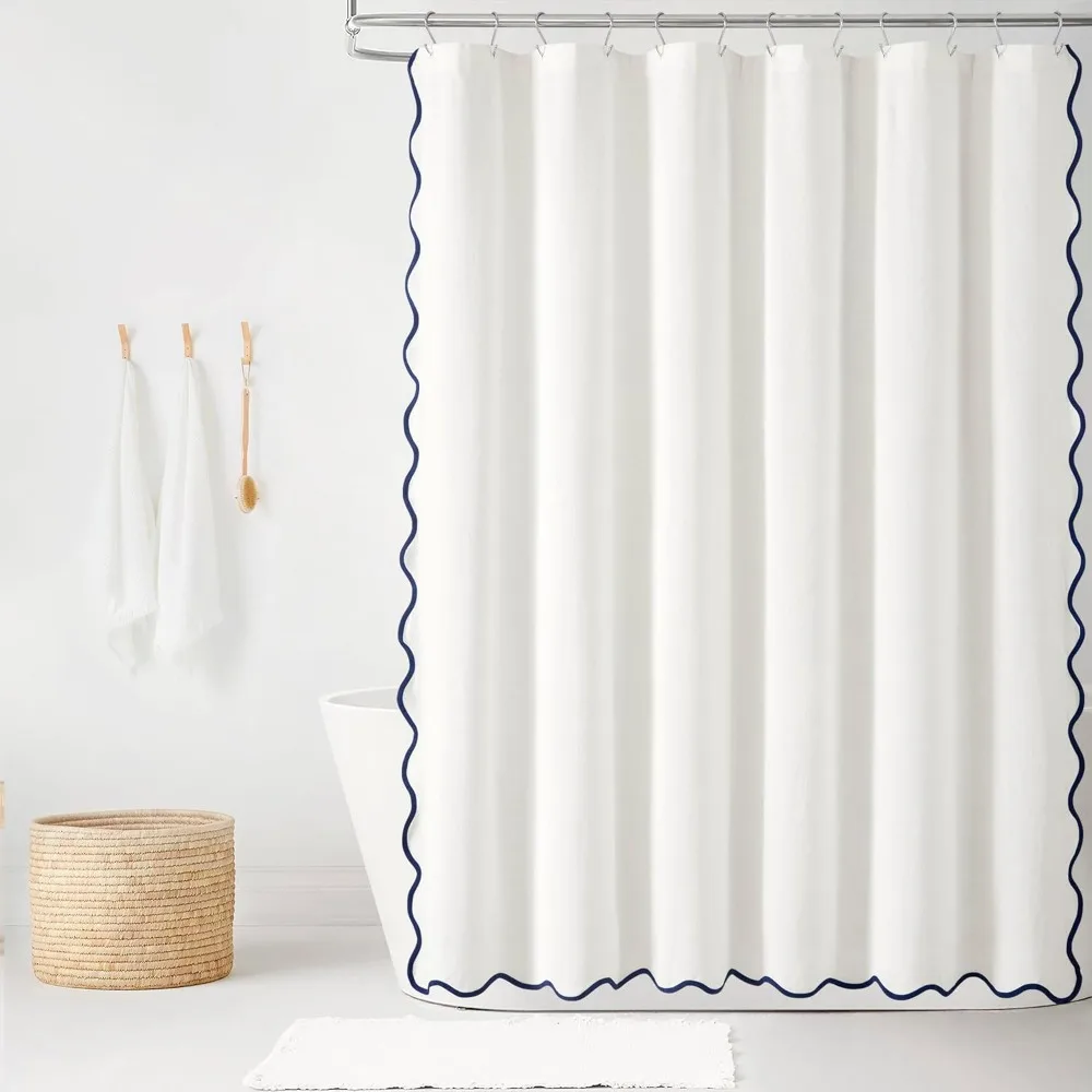 Linen Textured Shower Curtain Navy/White Single 72x72 - Elegant Affordable Luxury Chic Charm for Bathroom Decor, Shower Curtains
Linen Textured Shower Curtain Navy/White Single 72x72 - Elegant Affordable Luxury Chic Charm for Bathroom Decor, Shower Curtains