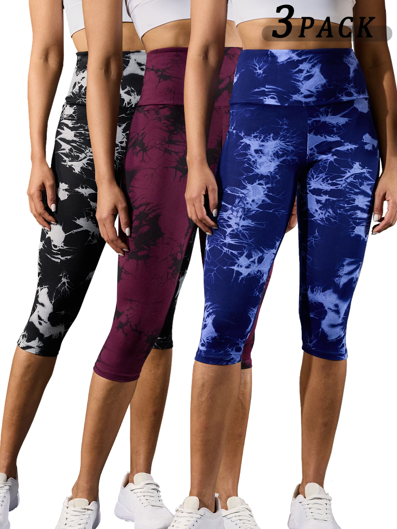3 Pack Super Soft High Waisted Tie Dye Print Sport Capri Pants for Women No See Through Workout Running Yoga Athletic
3 Pack Super Soft High Waisted Tie Dye Print Sport Capri Pants for Women No See Through Workout Running Yoga Athletic