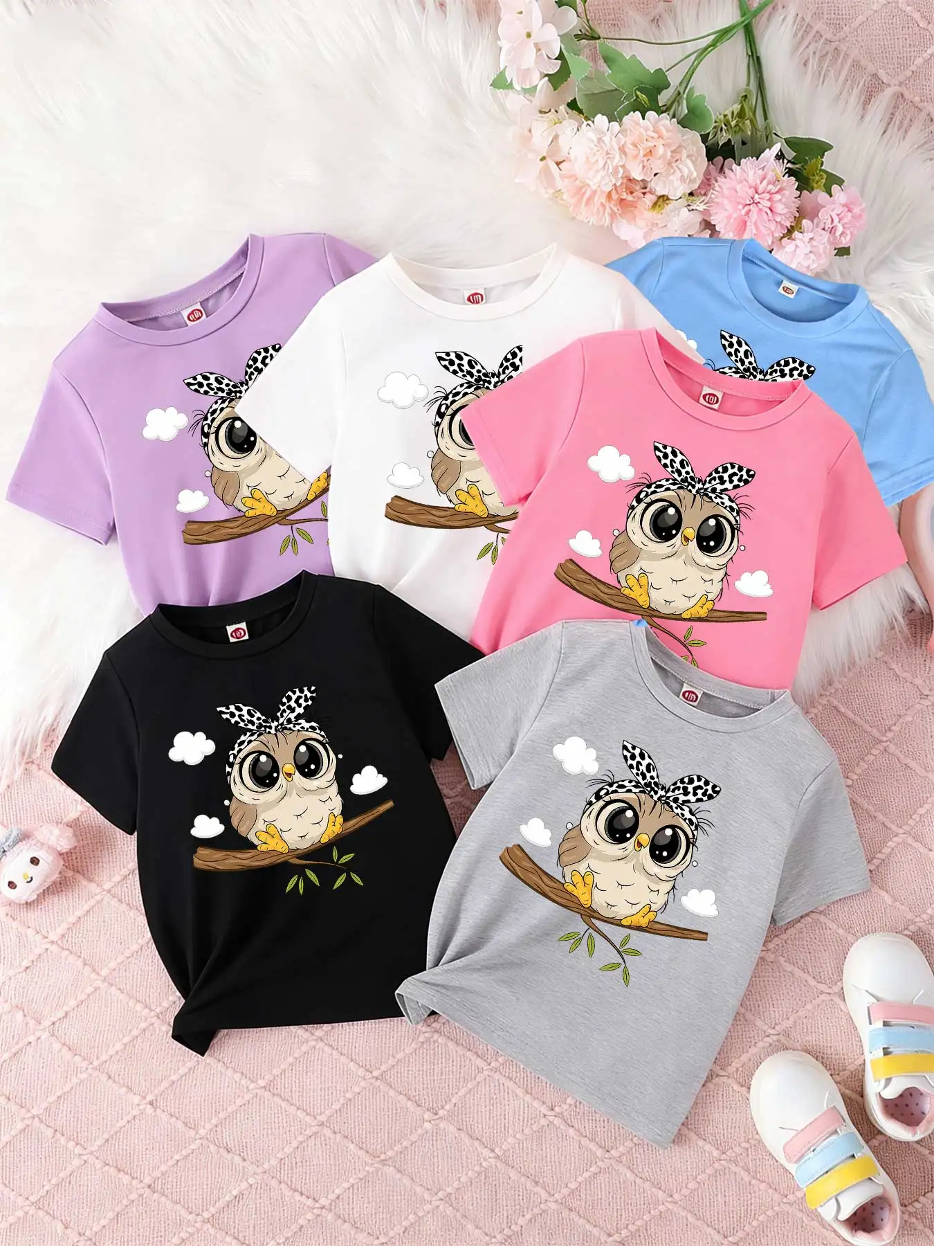 Children's short-sleeved T-shirts for boys and girls, loose and breathable,cute owl, leopard print, cartoon owl owl illustration
Children's short-sleeved T-shirts for boys and girls, loose and breathable,cute owl, leopard print, cartoon owl owl illustration