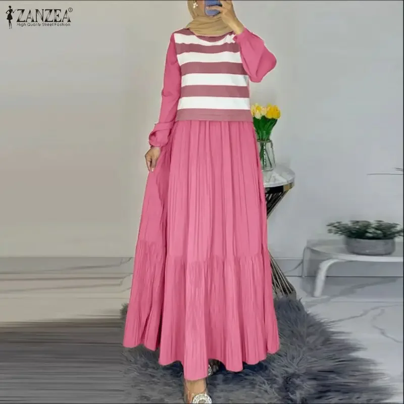 2026 ZANZEA Women Elegant Long Sleeve Ramadan Sundress Patchwork Muslim Abaya Dress Kaftan Robe Femme Spring Maxi Long Dress
2026 ZANZEA Women Elegant Long Sleeve Ramadan Sundress Patchwork Muslim Abaya Dress Kaftan Robe Femme Spring Maxi Long Dress